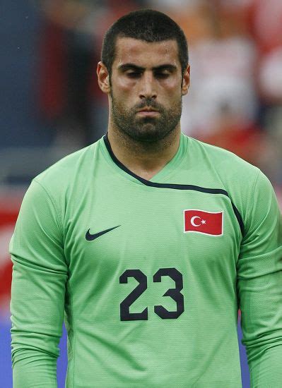 Turkey Goalkeeper Volkan Demirel Closes His Editorial Stock Photo