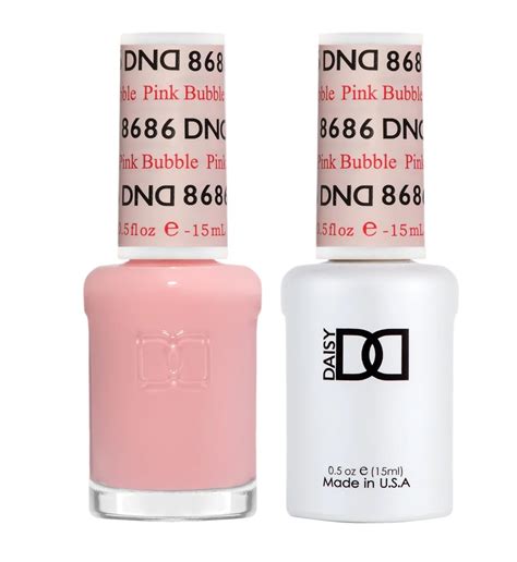 Dnd Nail Polish Gel And Matching Lacquer Set Duo 8686 Pink Bubble