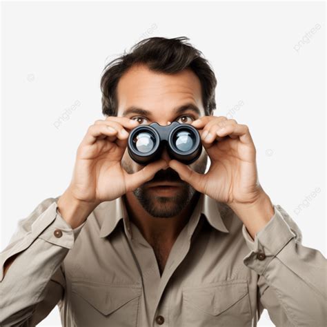 Man Using Binoculars Man Binoculars Male Png Transparent Image And