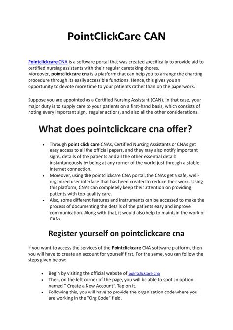 PointClickCare CNA by Pointclickcare - Issuu
