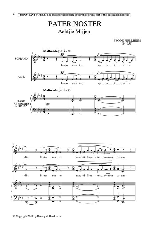 Pater Noster Sheet Music By Frode Fjellheim Sku 48024230 Stantons