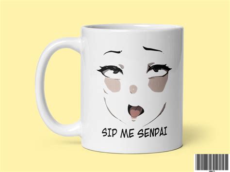 Lewd Hentai Egirl Coffee Mug Ahegao Manga Sip Me Senpai Ecchi Waifu