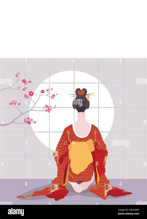 Japanese Girl In Traditional Costume Stock Vector Images Alamy