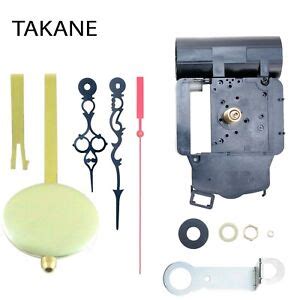 Takane Pendulum Clock Movement Kit with Hands, Rod & Bob, Multiple ...