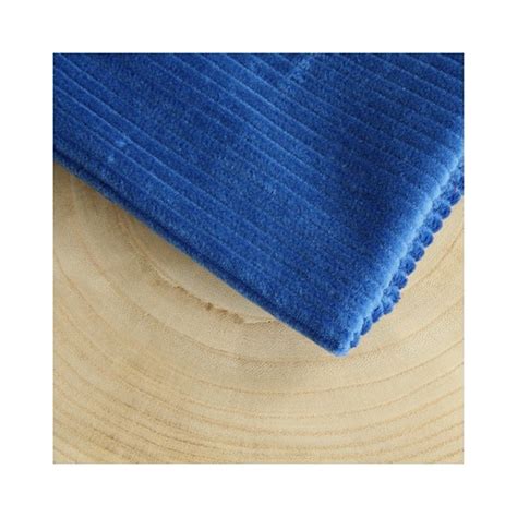 Velours Grosses C Tes Bleu Cobalt Tissu Velours Un Chat Sur Un Fil