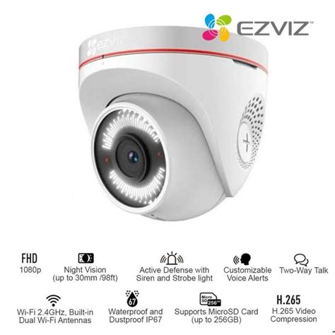 Jual EZVIZ C4W 1080P 2MP Outdoor Smart IP Camera CCTV Active Defense