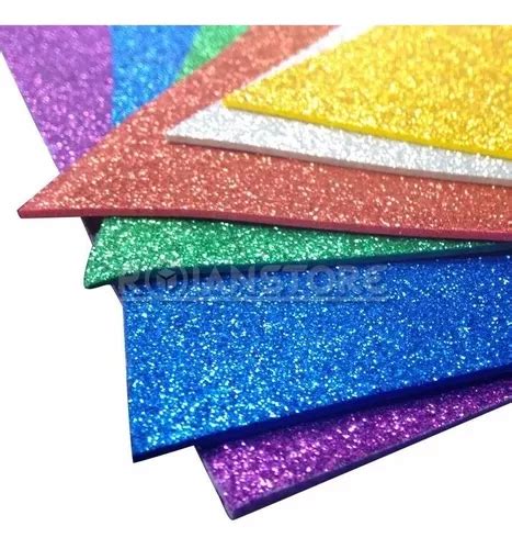 Planchas Goma Eva Brillo Glitter Mm X Cm X U X Color Mercadolibre