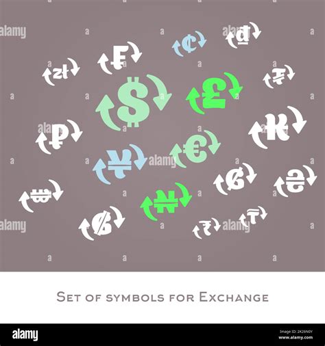 Isolated Currency Exchange Signs Vector Set International Money