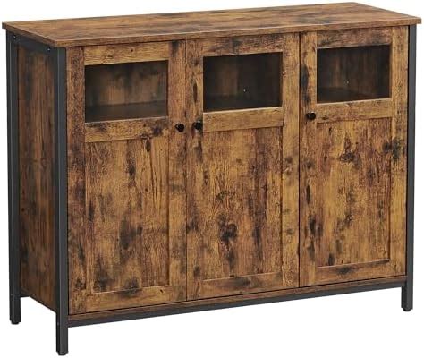 VASAGLE Buffet Table Sideboard Storage Floor Cabinet With Doors For