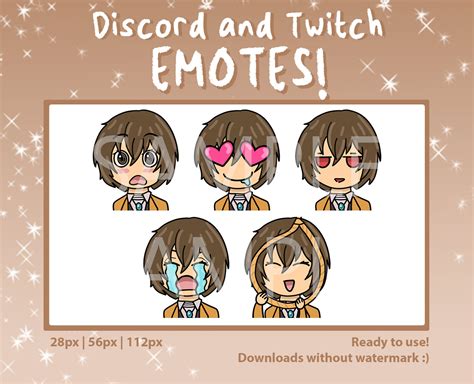 Dazai Emotes Emojis For Discord Twitch Youtube Bsd Anime Streamer