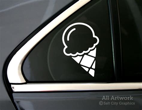 Ice Cream Cone Decal Graphic Illustration By Salt City Graphics