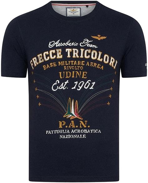 Aeronautica Militare Print T Shirt Slim Fit Blue L Amazon Co Uk Clothing