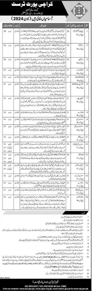 Karachi Port Trust KPT Jobs 2024 Jobs Centre