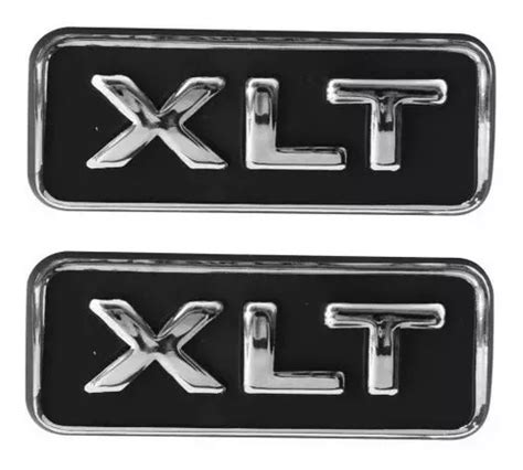 Par Emblema Xlt Cromado Fundo Preto Para Lateral Ford Ranger Mercadolivre