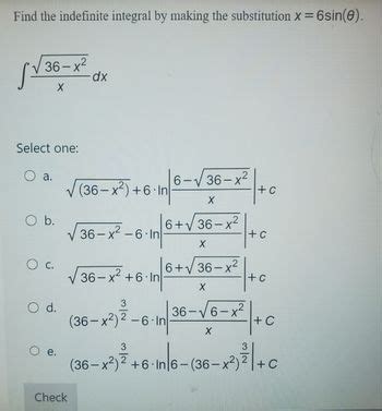 Answered Find The Indefinite Integral By Making Bartleby