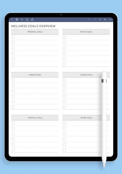 Download Printable Wellness Goals Overview PDF