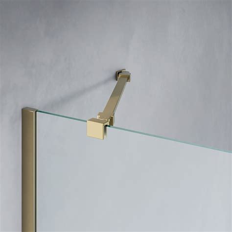 Emmi Wetroom Panel Angled Bracing Bar Brushed Brass Mylife Bathrooms