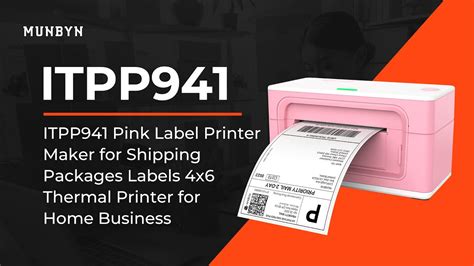 Munbyn Itpp941 Pink Label Printer Maker For Shipping Packages Thermal Printer For Home Business