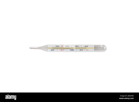 High Temperature Mercury Thermometeron A White Background Isolate