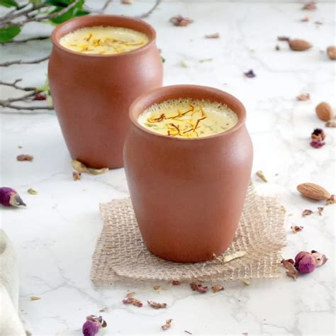 Badam Milk Indian Saffron Almond Milk Piping Pot Curry