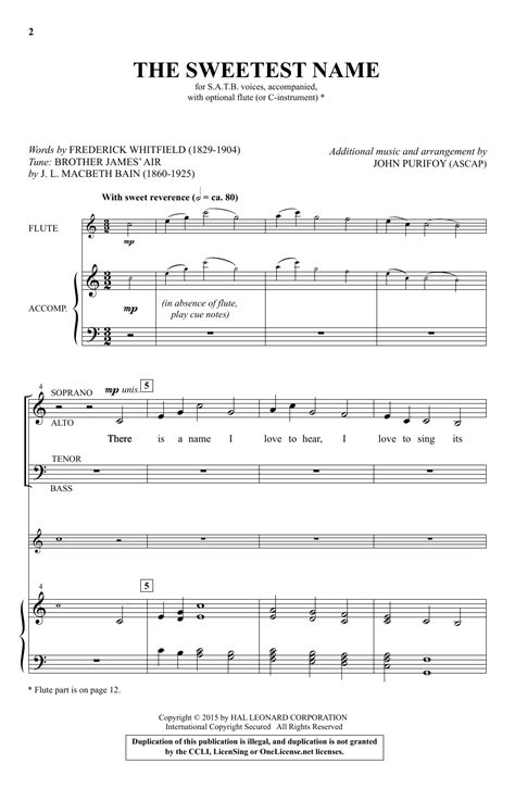 The Sweetest Name Satb Choir Print Sheet Music Now