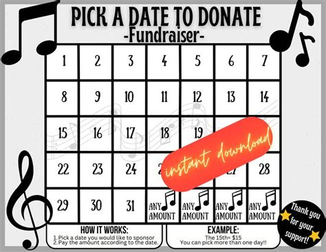 Music Pick A Date To Donate Band Fundraiser Choir Fundraiser School