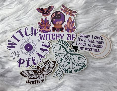 Witchy Sticker Set Witch Please Sticker Witchy Af Sticker Etsy