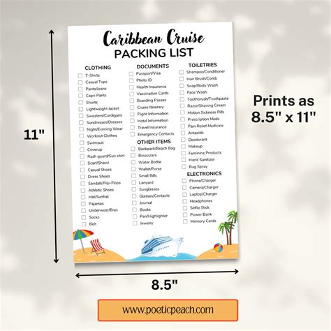 Ultimate Caribbean Cruise Packing List - Printable PDF Travel Vacation