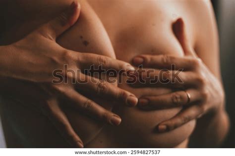 Passionate Naked Woman Touching Breasts Stock Photo 2594827537 Shutterstock