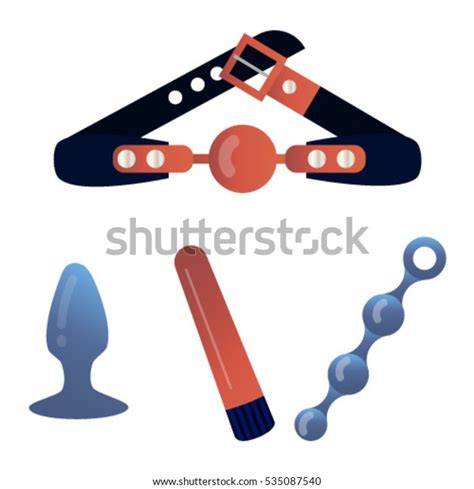 Vektor Stok Sex Toys White Background Orange Blue Tanpa Royalti 535087540 Shutterstock