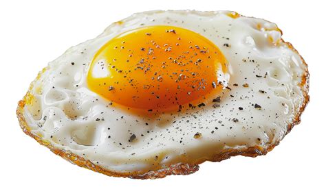 perfectly fried sunny side  egg  crispy edges cut  stock