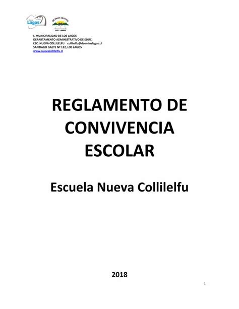 Pdf Reglamento De Convivencia Escolar Cap Tulo N De Los