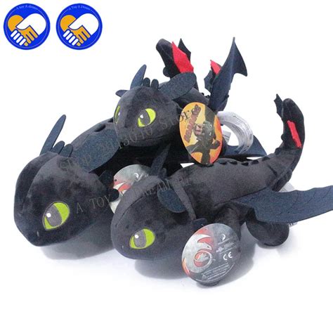 23 55cm Anime How to Train Your Dragon plush toys Toothless plush Night ...