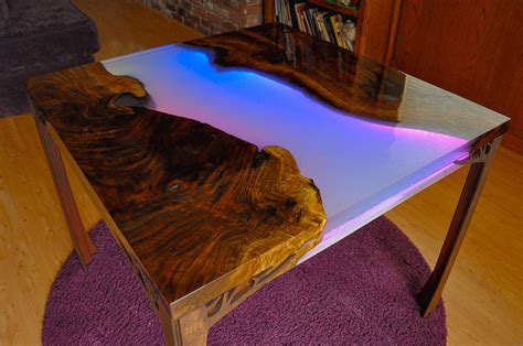 Led Resin River Table Illuminate Your Space