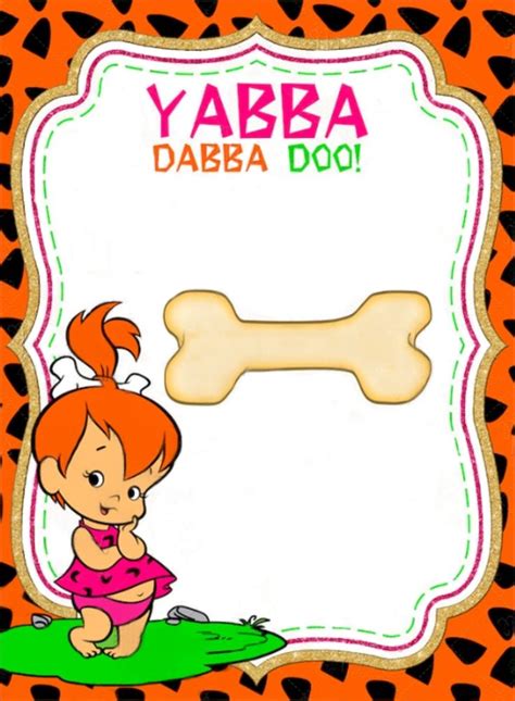 Tarjeta de invitación pebbles picapiedra Baby birthday themes Baby