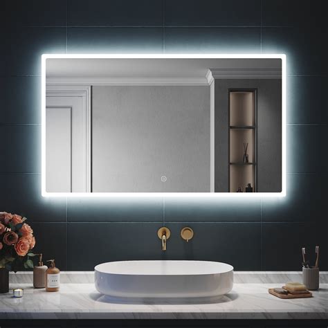 SIRHONA Miroir Lumineux Salle de Bain LED Eclairage Intégré avec prise