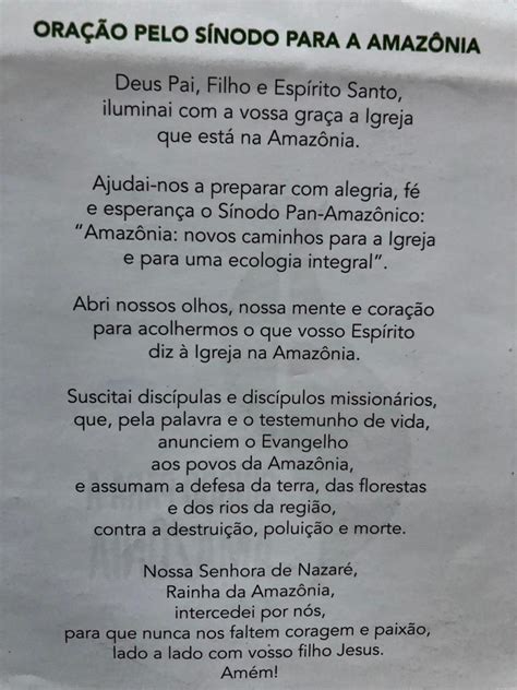 Sínodo da Amazônia Novos Caminhos para a Igreja e para uma Ecologia