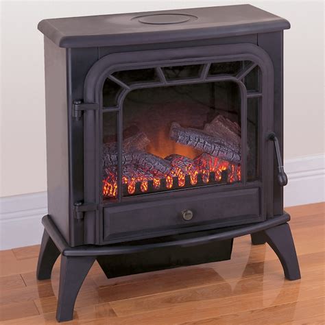 Procom 23375 In W Btu Black Metal Fan Forced Electric Stove With Thermostat In The Electric