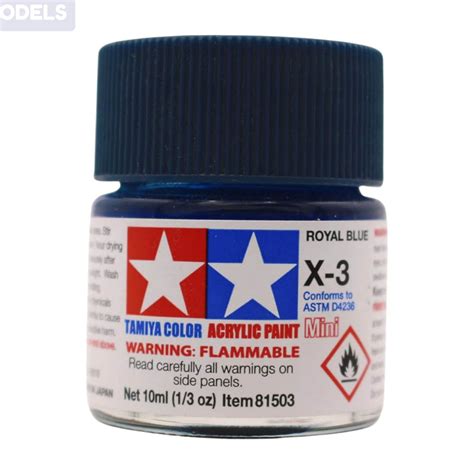 Tamiya Acrylic Paints 10ml X3 Royal Blue Access Models
