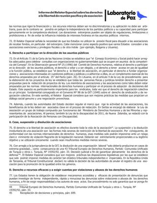 Informe Del Relator Especial Sobre Los Derechos A La Libertad De