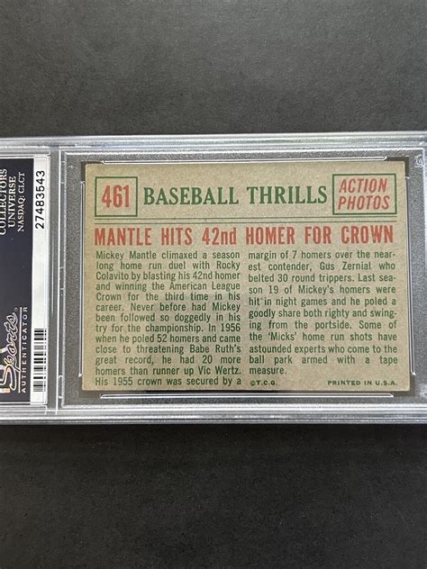 Mickey Mantle Yankees Topps Auto Autograph Hits Nd Homer