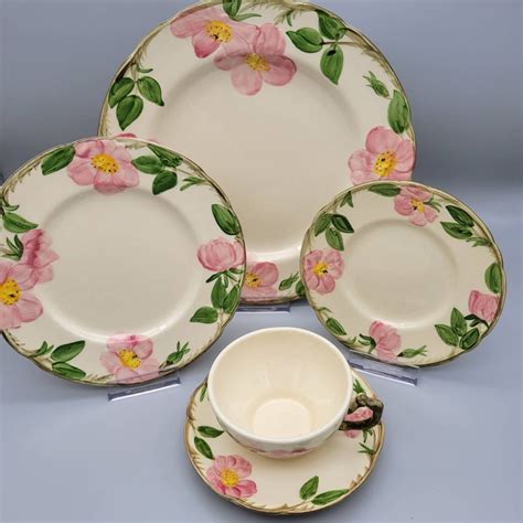 Vintage Franciscan Desert Rose Dinnerware Set Service For 4 Etsy