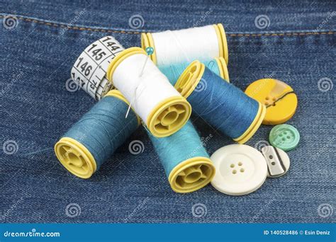 Tailor Materials Colorful Sewing Threads Various Threads Stock Photo