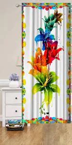 Buy AH ARTSY HOME Multicolor Printed Polyester Door And Window Curtain