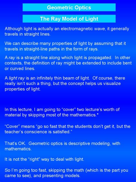 Geometric Optics The Ray Model Of Light Pdf Refraction Mirror