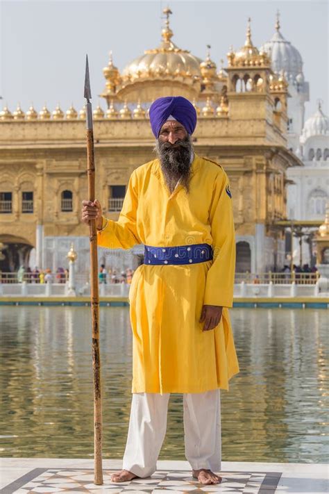 Sikh Man Visiting The Golden Temple In Amritsar Punjab India