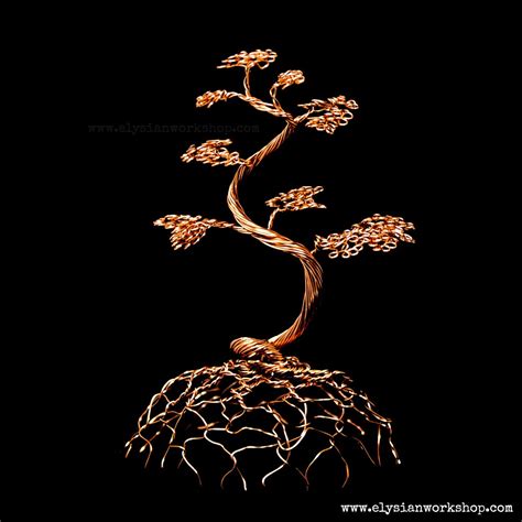 Medium Handmade Copper Wire Bonsai Tree Sculpture Etsy