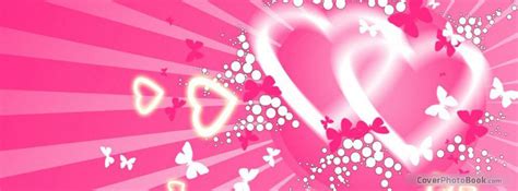 Heart Love Butterflies Facebook Cover - Love