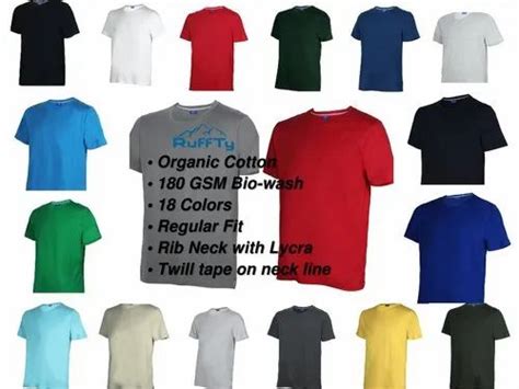 Cotton Half Sleeve Mens Plain Round Neck T Shirt Size M Packaging