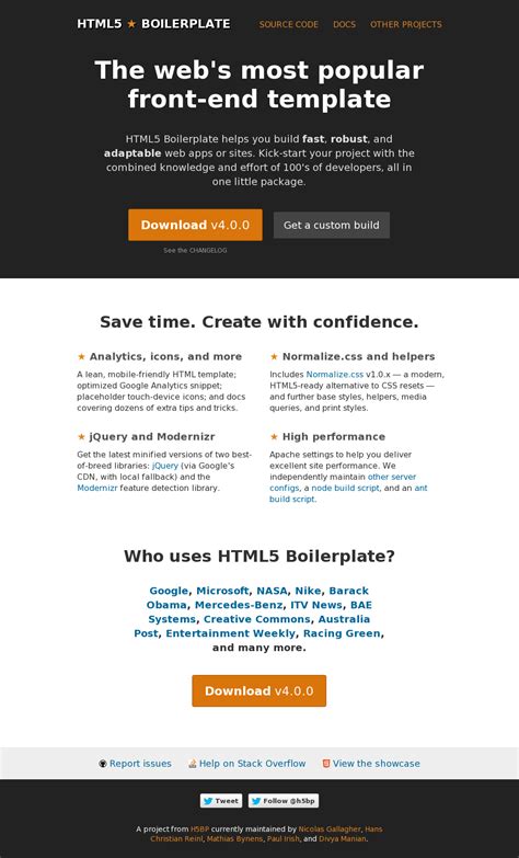 Html Boilerplate Html Web App Development